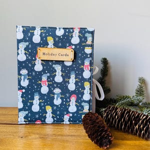 Christmas card book CLEAR pages, Santa photo album, personalized Christmas album, snowman