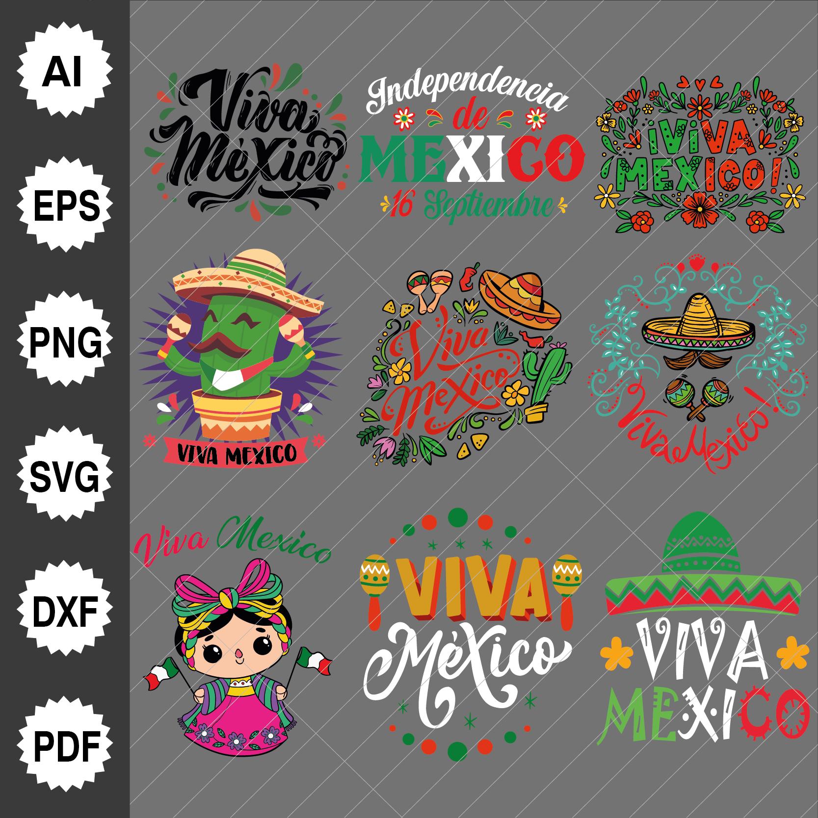 SVG Pack, Viva Mexico SVG, Mexico Svg, September 16 Svg, Mexican