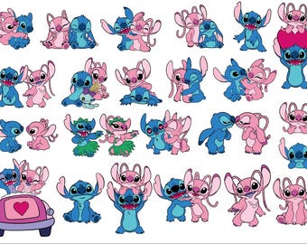 Stitch and Angel SVG package, Stitch PNG, Stitch Love PNG, Stitch and Angel SVG, Angel PNG, Files for Cricut, Instant Download