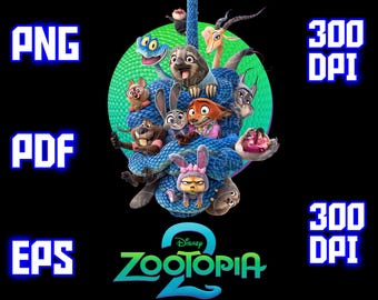 PNG Zootopia 2 Digital Design PNG File for Sublimation - High Resolution - Instant Digital PNG Download, Clipart, DTF Design