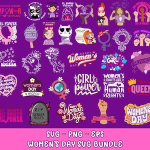 Pacote de SVG do Dia da Mulher, 8 de março, SVG do Dia da Mulher, SVG do Dia Internacional da Mulher, SVG do Poder Feminino, SVG da Mulher Forte, SVG 8M