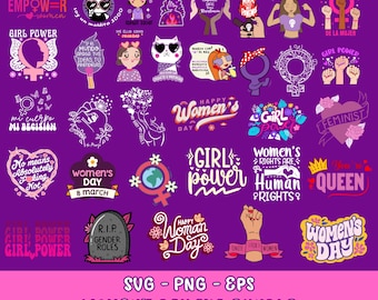 Women's Day Svg Bundle, March 8 Women's Day Svg, International Women's Day Svg, Woman Power Svg, Strong Woman Svg, 8M Svg