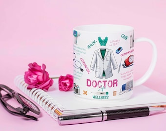 Doctor Life Sublimation Mug PNG Digital Designs, Doctor Affirmation Mug Wraps, 11oz & 15oz Mug Design, Doctor Appreciation, Doctor Mugs