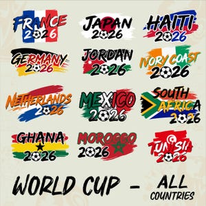 PNG-paket med FIFA World Cup-länder, fotbollsflaggor i PNG-format, VM 2026, VM-flaggdesign