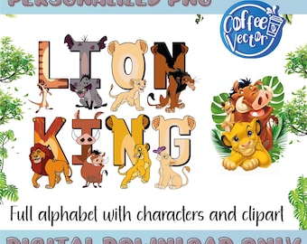 Serengeti Lion Alphabet, Simba's Custom Alphabet PNG Files, King's Alphabet, Clipart, DTF Design - DTG