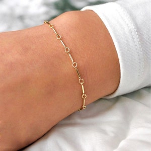 14K Gold Filled Chain Bracelet , Paperclip Chain Bracelet, Chain Link Bracelet, Dainty Chain Bracelet For Women