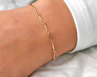 14K Gold Filled Chain Bracelet , Paperclip Chain Bracelet, Chain Link Bracelet, Dainty Chain Bracelet For Women