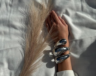 Pulsera delicada, brazalete de plata, brazaletes de oro, pulsera gruesa, brazalete de oro, brazaletes gruesos de plata, pulsera para mujer