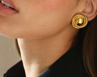Dainty Gold Earrings, Silver Earrings, Round Earrings, Stud Earrings, Gold And Silver Earrings, Elegant Earrings For Women