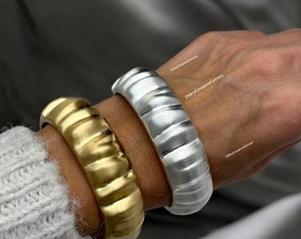Brazalete de oro, brazaletes de oro, brazalete grueso, brazalete de plata, brazaletes indios, brazaletes gruesos de plata, brazalete único para mujeres