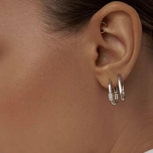 Silver Hoop Earrings, Dainty Silver Earrings, Dangle Earrings, Statement Earrings, Minimalist Earrings, Gift For Women