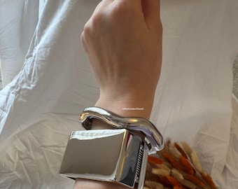 Pulseira de ouro, pulseira robusta de prata, pulseira de ouro, pulseira de prata, pulseira de cobre, pulseira delicada para mulheres
