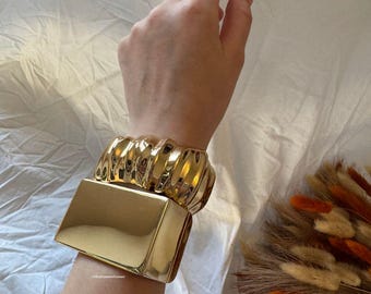 Pulseira de punho de ouro, pulseira grossa de prata, pulseira de ouro, pulseira de pulseira de prata, pulseira de cobre, pulseira delicada para mulheres