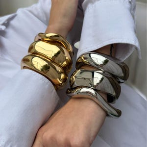 Bracelets manchette, Joncs en or, Bracelet épais, Ensemble de bracelets, Bracelets délicats en or, Bracelet large, Bracelet en argent, Bracelet pour femme