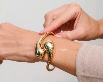 Pulsera delicada, pulsera de plata, brazaletes de oro, pulsera gruesa, pulsera de oro, brazaletes gruesos de plata, pulsera para mujer