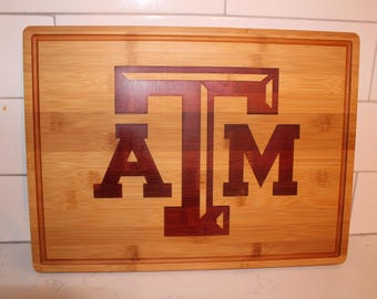 Texas A&M Charcuterie Board, Custom Engrave with Epoxy Fill
