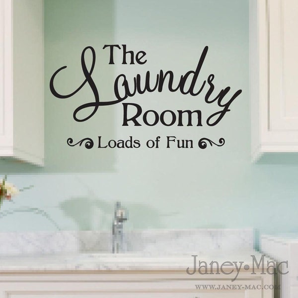 PRIVATE listingLaundry Room Wall Decal Quote - Loads of Fun Sticker - Vinyl Wall Art Room Decor - HWL104Bcustom