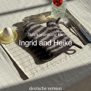 Knitting pattern in German for kitchen helpers "Ingrid and Heike" by elma | Oven mitt | Baking glove | Pot holder