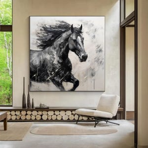 抽象画 馬の油彩絵画