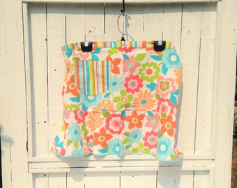 Vibrant Funky Floral Half Apron with Flair Ready for Spring