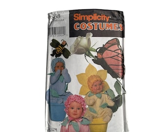 Simplicity Sewing Pattern 7868 Andrea Schewe, Baby/Toddlers’ Flower, Bee, & Butterfly Costume Sz A (1/2, 1, 2, 3, 4), Uncut, Factory Folded