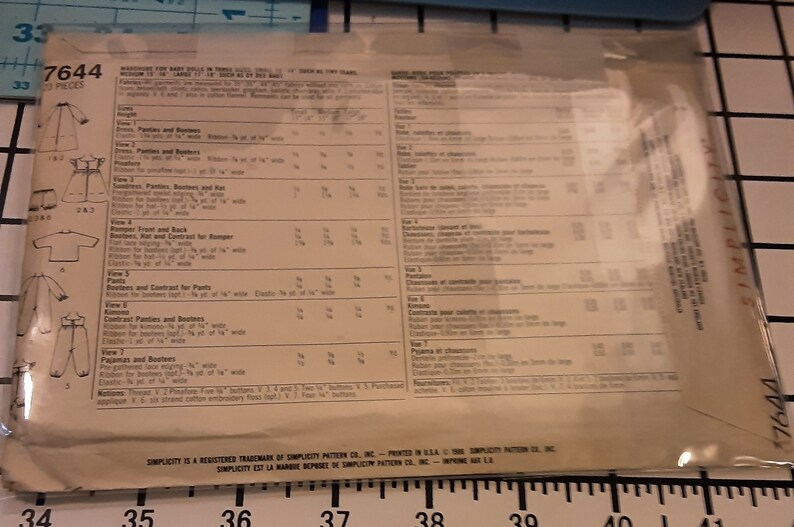 Simplicity 7644 Doll Pattern - Etsy