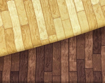 Cotton Fabric by the Yard: "Fixit" - Hardwood