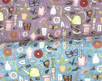April Showers - Garden Tools - cotton fabric by the yard