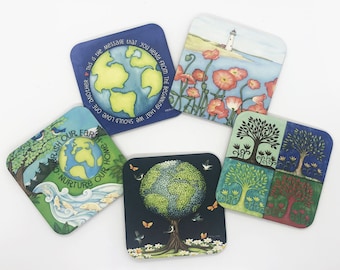 Mix & Match Art Coasters - Eco Designs - Your Choice - Set 2 of 2