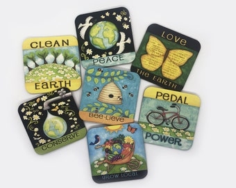 Mix & Match Art Coasters - Eco Designs - Your Choice - Set 1 of 2