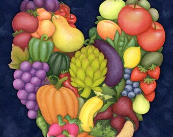 Fresh Produce Heart Garden Flag