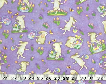 Easter Bunnies Cotton Yardage - 45" Wide Cotton Fabric