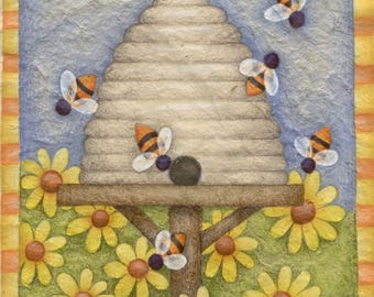 Happy Beehive Garden Flag