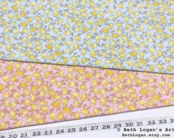 Farm Babies Fabric - Baby Chicks - Cotton Fabric by the Yard