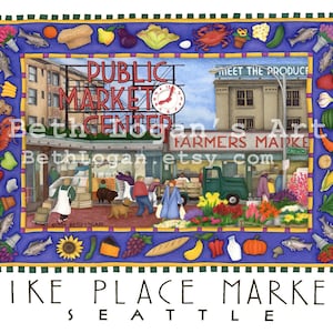 Pike Place Market - Seattle Washington original art print