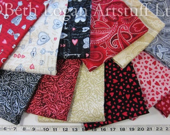 Key to My Heart coordinates - cotton fabric by the yard