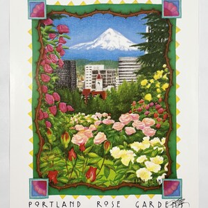 Portland Rose Gardens - Lithograph Print