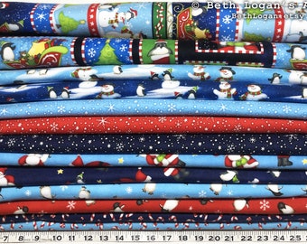 Tessuto di flanella North Pole Greetings tagliato su misura