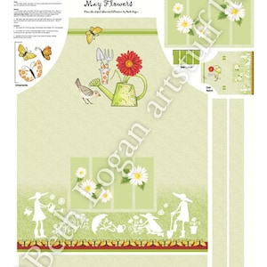 April Showers cotton fabric: garden apron panel with instructions