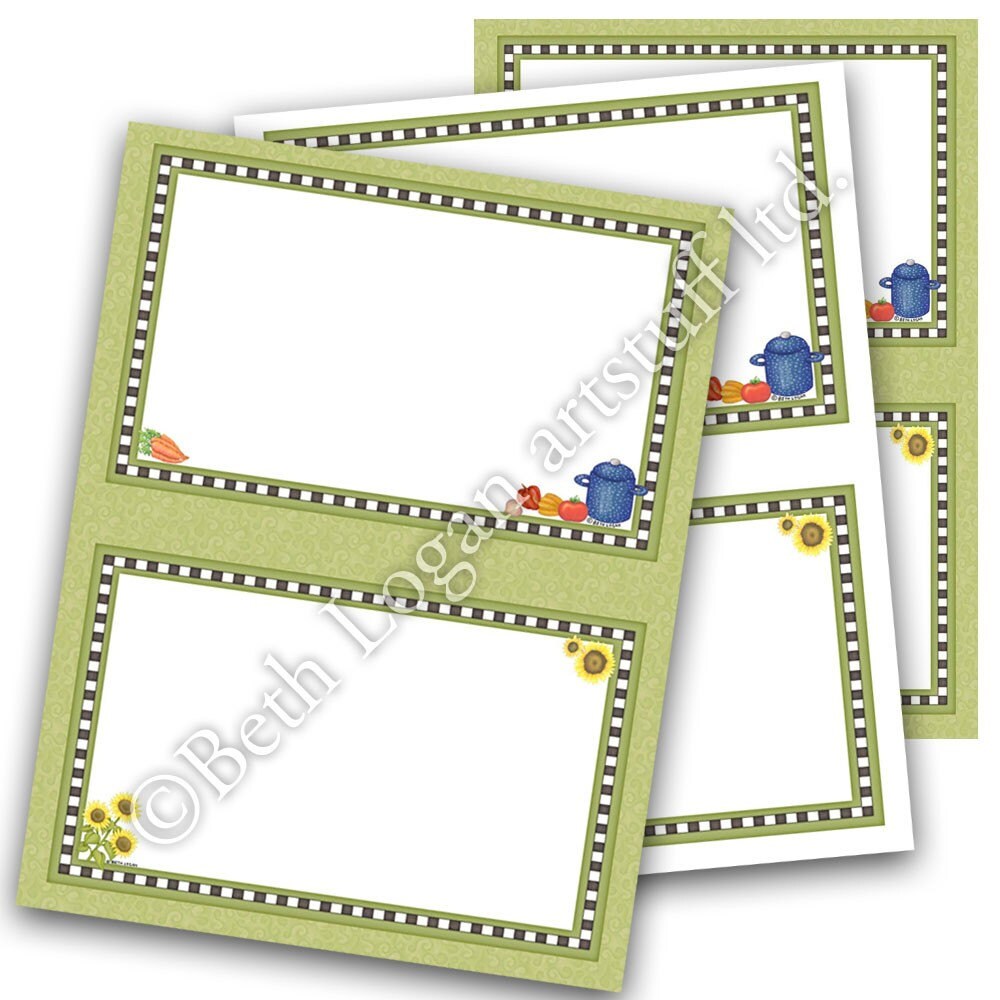 Recipe Binder Refill Pages 13 Downloadable PDF Files Etsy