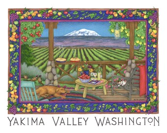 Yakima Valley Lithograph Print