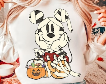 Trendy Micey Mouse Halloween PNG, Trick Or Treat PNG, Halloween Png, Spooky Season Png, Halloween Pumpkin, Halloween Shirt Sublimation