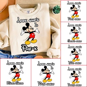 Retro Mickeyy mouse Back to School Bundle, Kindergarten, First Day Of School png, Mouse and friends, First/Second/Third Grade Design