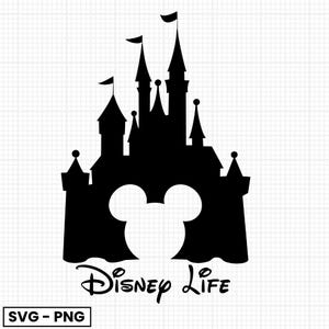Schloss Mickey, Schloss Clipart, Herzkopf, Mickey Mouse, Schloss Mickey, Schloss Disney, Cut Files für Cricut Silhouette