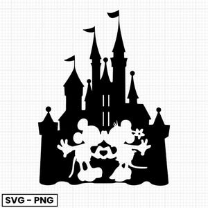 Schloss Mickey, Schloss Clipart, Herzkopf, Mickey Mouse, Schloss Mickey, Schloss Disney, Cut Files für Cricut Silhouette