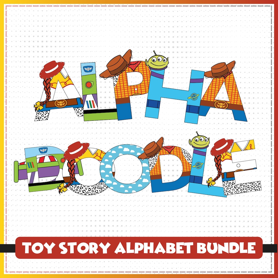 Toy Lettering Story Toy Doodle Letters Alphabet Font Svg Png Clipart Bundle ...