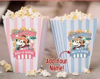 Mikey Popcorn Label, Main Street Popcorn, Mikey Birthday, Magical Party Decoration, Digital file, mikey mouse popcorn label