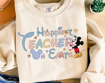 Mickeyy mouse Happiest teacher on earth Png, First Day Of School png, Mouse and friends, Mickeyy mouse teacher png