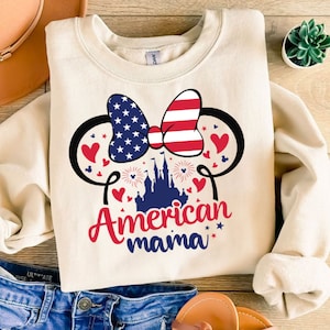 Micey American Mama PNG, Mikey Sublimation, 4th July Mouse and Friends, Fourth of July T Shirt Design, USA sublimation download, Patriotic