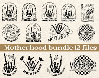 Motherhood some day I rock it Svg Png, trendy front and back design, funny motherhood rock skeleton png, retro motherhood sublimation design